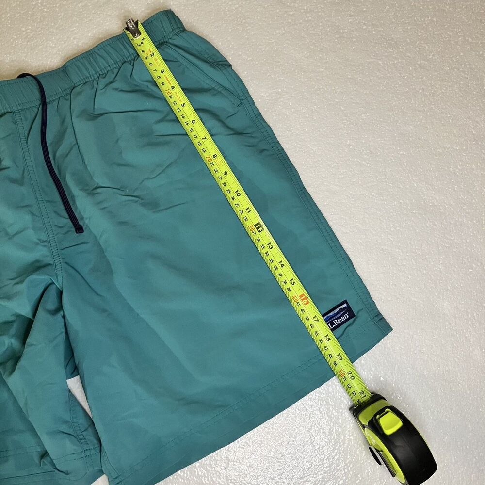 L.L.Bean Supplex Sport Shorts Mens Teal Blue Swim Trunks Elastic Waist Size XL - Picture 8 of 11
